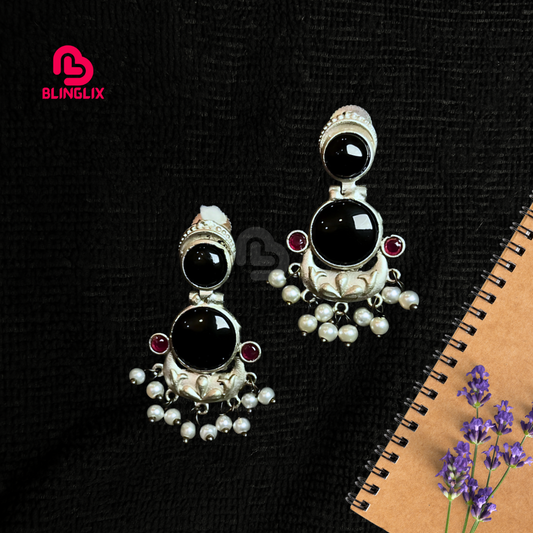 Blinglix Premium Black Pearl Drop Earrings | Bestseller Party & Ethnic Wear